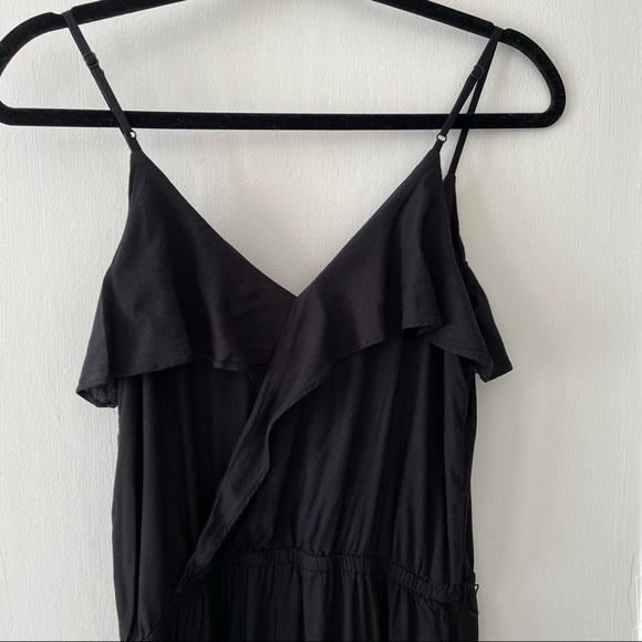 American Eagle Black Ruffle Jogger Jumpsuit - Picture 14 of 16